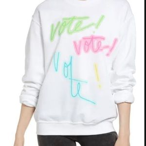 NWT NORDSTROM BP Cotton Vote Neon Crewneck